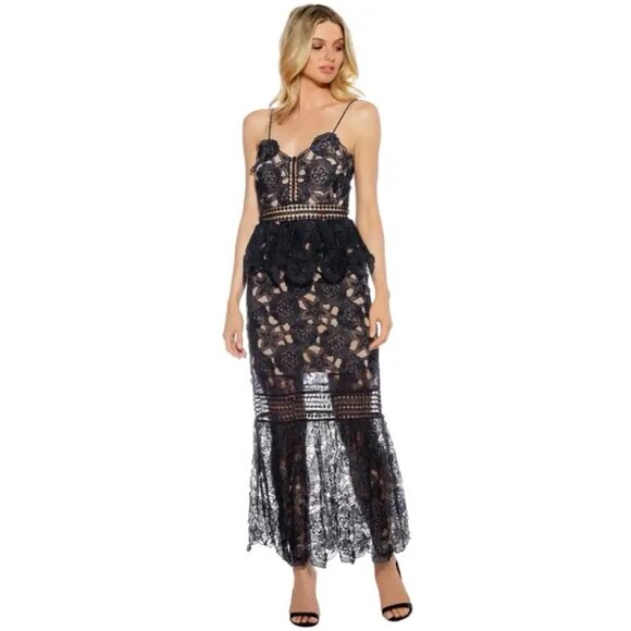 Self-Portrait Amaryllis Sheer Column Dress - Picture 11 of 12